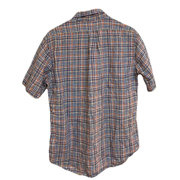 Men's Brooks Brothers Regent Fit Shirt M Linen Plaid SS Button Up Colorful - Picture 4 of 6